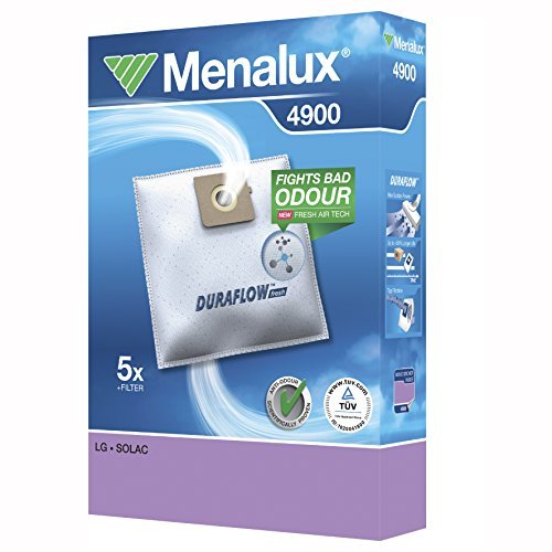 Menalux 4900 - Pack de 5 bolsas sintéticas y 1 filtro para aspiradoras LG