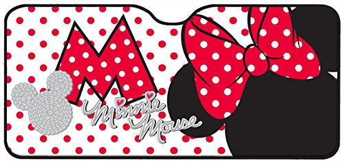 Mickey Mouse 26061 - Parasol de Aluminio para Parabrisas Delantero con diseño de Minnie Mouse (130 x 70 cm, 1 Unidad), Color Rosa y Negro