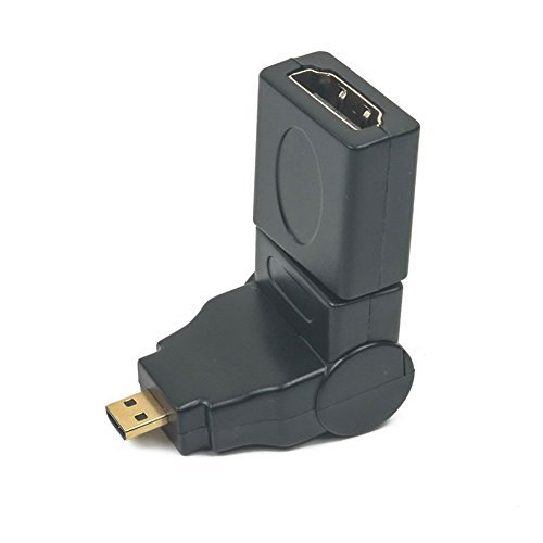 Micro HDMI Hembra a Macho Adaptador de Rotación 360 Grad Angulo Compatible con Nikon COOLPIX AW110 AW120 AW130 L620 L820 L830 L840 S02 S32 S33 S6500 S6600 | Canon PowerShot G7 X, G9 X, IXUS 285 HS