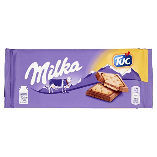 Milka TUC - Chocolate con Leche Cubierta de Crujiente Galleta - Tableta de 87 g