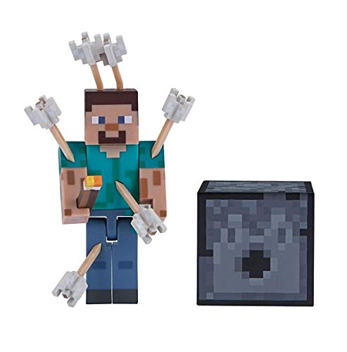 Minecraft 19971 Figura de acción de Steve con Flechas, 7,6 cm