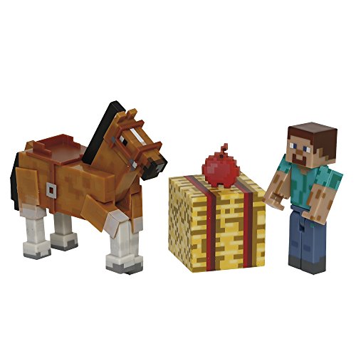 Minecraft - Steve con Caballo marrón (Giochi Preziosi 16595)