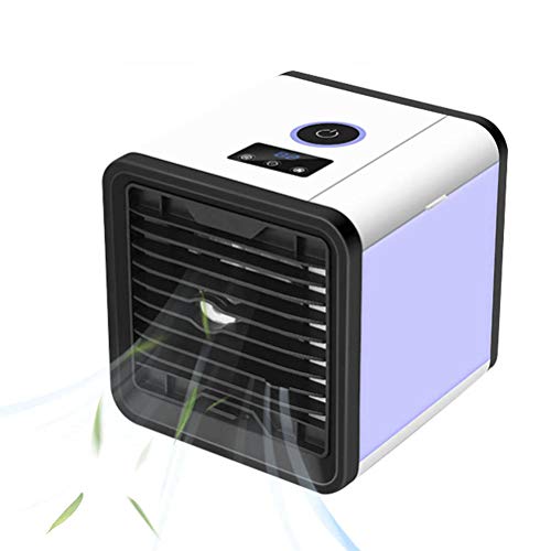 Mini aire acondicionado portátil, 5 en 1 Air Cooler refrigerador evaporador aire acondicionado portátil casa con 3 velocidades pantalla digital LED para casa/oficina Bianco