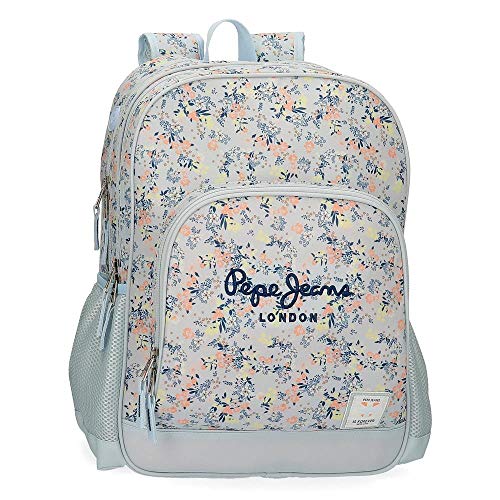 Mochila Pepe Jeans Malila Dos Compartimentos Adaptable, Azul, 32x45x15 cm Mochila Pepe Jeans Malila Dos Compartimentos Adaptable, Azul, 32x45x15 cm