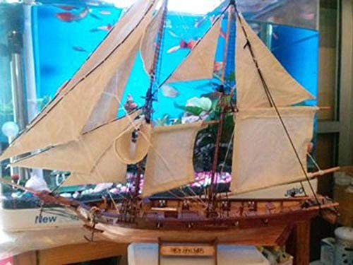 Modelo de embarcadería Kits de construcción Modelo Modelo de embarcadero Escala 1/100 Kits de velero de madera Scale Halcon 1840 Modelo Barco Corte láser Barco de madera Modelo de nave para regalo kym