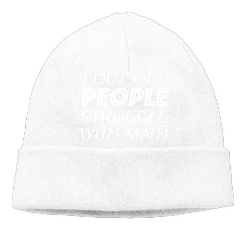 Momen's 4 out of 3 People Struggle with Math Fashion Travel Black Beanies Tough Headwear
