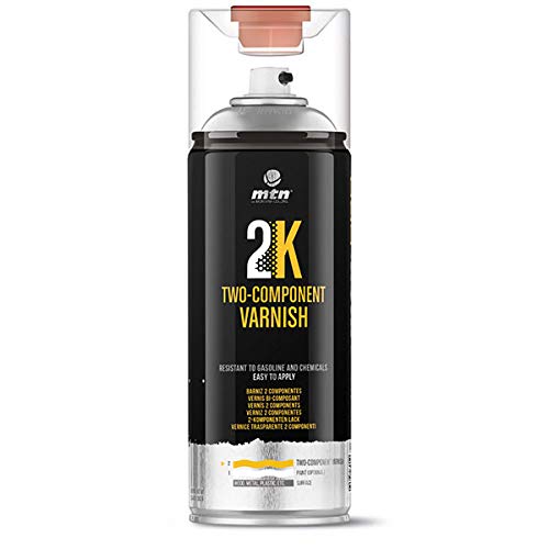 Montana Colors MTN Pro Barniz 2K, 2 componentes con catalizador-Brillo, Spray 400ml Acabado