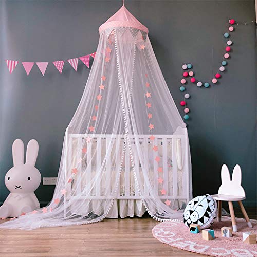 Mosquitera para cama de niños jugando/lectura, redondo malla cortinas mosquitera dosel tienda, Decoración del dormitorio, Rosado Mosquitera para cama de niños jugando/lectura, redondo malla cortinas mosquitera dosel tienda, Decoración del dormitorio, Rosado