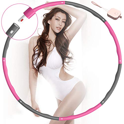 MPIO Hula Hoop para adultos Fitness / Sports / Home / Office / Abdominal Shaping, 8 secciones del Hula Hoop desmontable pueden ajustar el peso, adecuado para adultos y niños, con cinta métrica