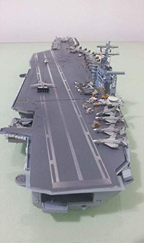 MxZas Modelo 3D Puzzle, 1 700 escalas Us Clase Nimitz de propulsión Nuclear Barco de Guerra Portaéreos Eisenhower Montado Modelo for Aircraft Carrier Adultos 30 x 5,8 centímetros Jzx-n