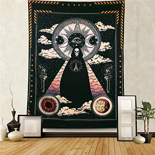 N / A Rey Esqueleto Meditación en Flores Tapiz de Luna Mandala Alfombra Hippie Adivinación Tarot Gato Brujería Alfombra de Pared PB2 150cmx130cm N / A Rey Esqueleto Meditación en Flores Tapiz de Luna Mandala Alfombra Hippie Adivinación Tarot Gato Brujería Alfombra de Pared PB2 150cmx130cm