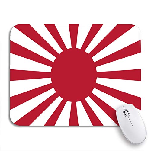 N\A Gaming Mouse Pad Rojo Japón Bandera Japonesa Ejército Imperial Sol Naciente Símbolo Antideslizante Respaldo de Goma Computadora Alfombrilla para portátiles Alfombrillas de ratón