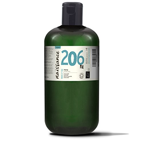 Naissance Aceite Vegetal de Semillas de Cáñamo BIO n. º 206 – 1 Litro - 100% puro, prensado en frío, virgen, certificado ecológico, vegano y no OGM