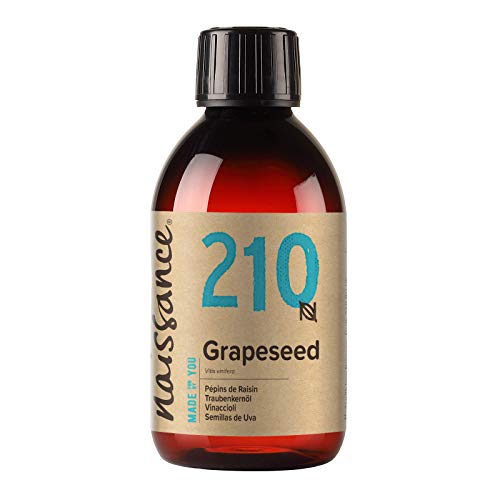 Naissance Aceite Vegetal de Semillas de Uva n. º 210 – 250ml - Natural, vegano y no OGM - Hidratante natural para el cabello y la piel.