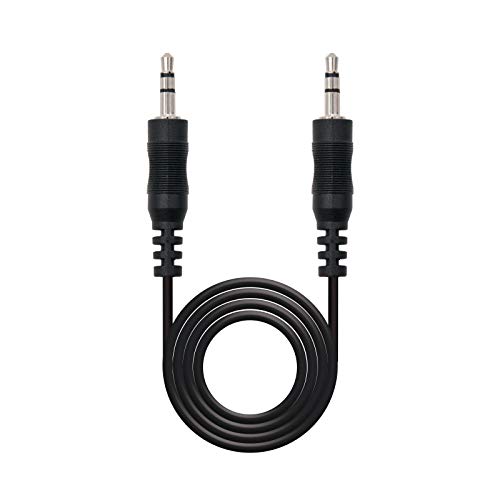 NanoCable 10.24.0100 - Cable audio estereo, JACK 3.5/M-JACK 3.5/M, macho-macho, negro, 0.3mts