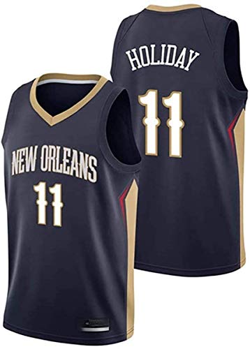 NBA Jersey New Orleans Pelicans 11# Jersey clásico de Holiday Holiday, cómodo/Ligero/Transpirable All-Star Unisex Uniforme (Color : 3, Size : X-Large)