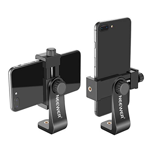 Neewer Soporte para Smartphone Vertical con Trípode de 7,6 CM Adaptador de Trípode para iPhone 12/11 Pro Max / X / XR Galaxy S20+ / S20 Huawei P40 Pro y Otros Teléfonos (Negro)