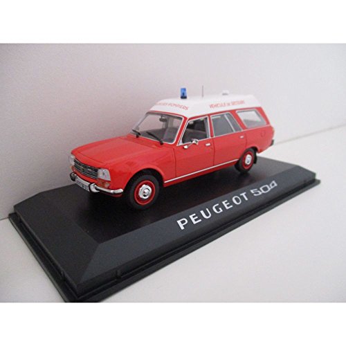 Norev - 475441 - Vehículos en Miniatura - Peugeot 504 Break - Bombero Ambulancia - Escala 1:43