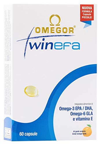 Omegor TwinEFA - Suplemento de Omega-3/6 con Aceite de Pescado y Aceite de Borraja, 1575 mg de Dosis de EPA/DHA, Forma TG, 30 Cápsulas