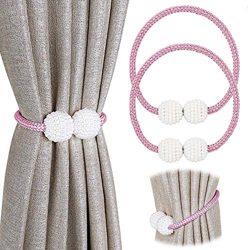 OOTSR Cortina Hebillas de Europa Cuerda Magnetismo para Cortinas Atadura de Cuerda Abrazaderas de Presillas de Hebillas Decora la Habitación Set de 2 Beige (Rosa) OOTSR Cortina Hebillas de Europa Cuerda Magnetismo para Cortinas Atadura de Cuerda Abrazaderas de Presillas de Hebillas Decora la Habitación Set de 2 Beige (Rosa)