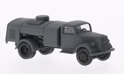 Opel Blitz camión de tanque, gris , Modelo de Auto, modello completo, Herpa Minitanks 1:87