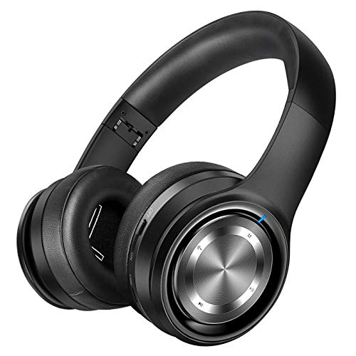 P26 Auriculares Bluetooth, In-Ear 80H de Reproducción Hi-Fi Sonido Estéreo, Bajo Profundo Cable/Inalámbrico/TF, Plegable Inalámbricos Auriculares de Bluetooth 5.0 con Micrófono para Teléfono/TV