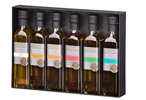 Pack 6 Aceites Aromáticos Olis Bargalló 250ml Hierbas Provenzales + Albahaca + Tomillo + Cuatro Pimientas + Guindilla + Ajo Pack 6 Aceites Aromáticos Olis Bargalló 250ml Hierbas Provenzales + Albahaca + Tomillo + Cuatro Pimientas + Guindilla + Ajo