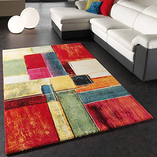 Paco Home Alfombra Moderna Splash Diseño A Rombos De Colores Modelo Nuevo Embalaje Original, tamaño:240x330 cm