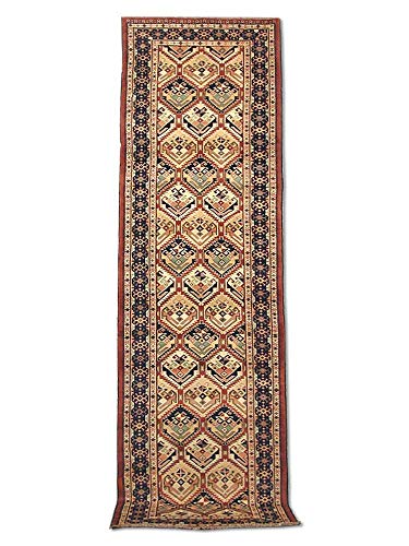 Pak Persian Rugs Alfombra tradicional afgana Chobi Kargai hecha a mano, lana, rosa profunda, mediano, 83 x 293 cm, 2 pies 9 pulgadas x 9 pies 7 pulgadas (pies)