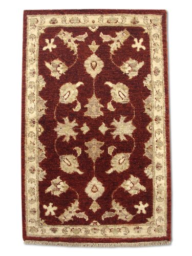 Pak Persian Rugs Tradicional Persa Chobi Hecho a Mano Agra Alfombra, Lana, óxido, 63 x 97 cm, 2 de 1 "x 3 '2' (pies)