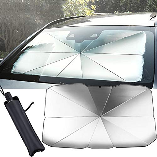 Parabrisas delantero del parasol, Parabrisas delantero retráctil paraguas anti UV retráctil, Sombrilla de protección automática plegable para camión SUV para automóvil ( Color : A , Size : 145x79cm )