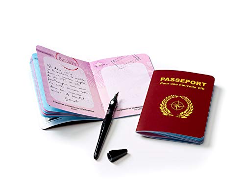 Pasaporte para una nueva vida (mutación, reconversión). Libro de visitas – Bote de inicio – Regalo para mujer/hombre.