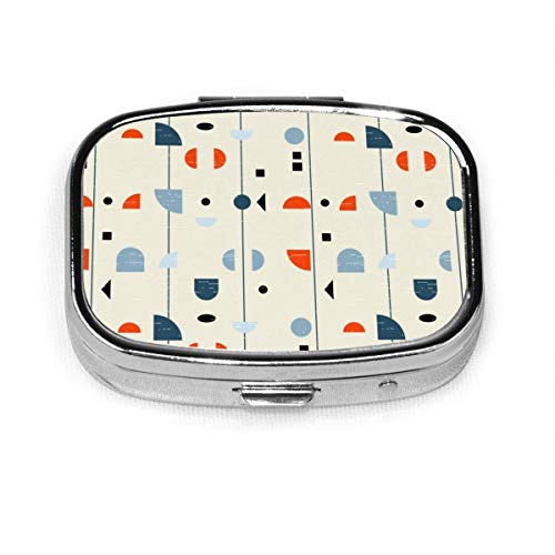 Patrón geométrico abstracto sin costuras inspirado en la moda medieval moderna personalizada caja de pastillas cuadrada soporte para tableta monedero de bolsillo