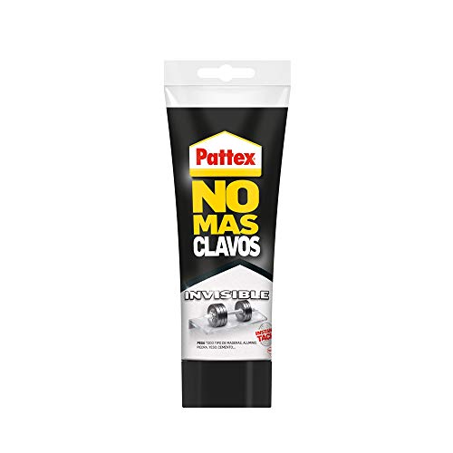 Pattex 1792947 No Más Clavos Invisible, pegamento resistente transparente, pegamento extrafuerte para madera, metal y más, adhesivo de montaje instantáneo, 1 tubo x 200 g Pattex 1792947 No Más Clavos Invisible, pegamento resistente transparente, pegamento extrafuerte para madera, metal y más, adhesivo de montaje instantáneo, 1 tubo x 200 g
