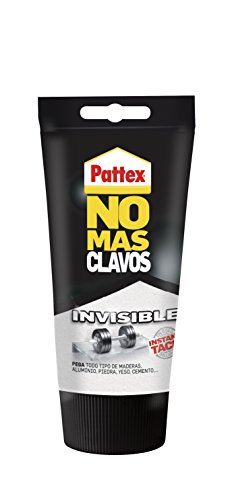 Pattex No Más Clavos Invisible, pegamento resistente transparente, pegamento extrafuerte para madera, metal y más, adhesivo de montaje instantáneo, 1 tubo x 120 g Pattex No Más Clavos Invisible, pegamento resistente transparente, pegamento extrafuerte para madera, metal y más, adhesivo de montaje instantáneo, 1 tubo x 120 g