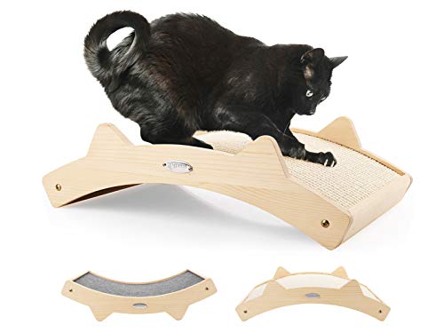 Pecute Rascador para Gatos Doble Cara Alfombras Rscadoras con Sisal y Alfombra structura de Madera Cama para Gatos Pecute Rascador para Gatos Doble Cara Alfombras Rscadoras con Sisal y Alfombra structura de Madera Cama para Gatos