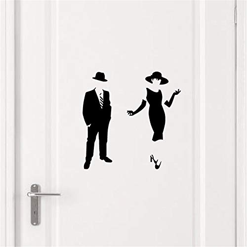 pegatinas de pared disney Elegante hombre y mujer silueta para Wc aseo puerta signo etiqueta de la pared