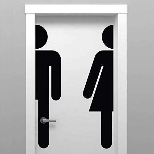 pegatinas de pared disney Toilet Door Men - Women For Wc Toilet Door Sign Etiqueta de la pared
