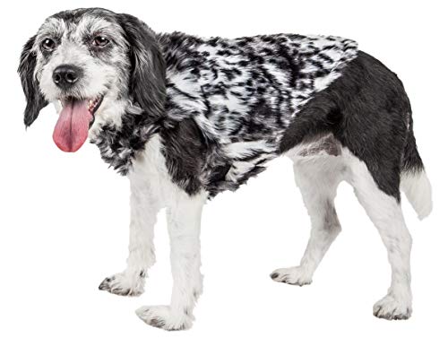 Pet Life Luxe - Abrigo para Perro de Piel de visón, Talla Grande, Color Negro