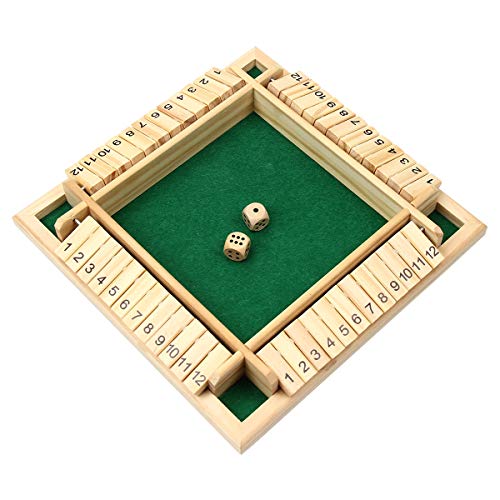 PFativant Shut The Box Número Madera 1-12 Cerrar La Caja De Dados Juego De Mesa De Juguetes para Niños Adultos - 24.5*24.5*3.5cm PFativant Shut The Box Número Madera 1-12 Cerrar La Caja De Dados Juego De Mesa De Juguetes para Niños Adultos - 24.5*24.5*3.5cm