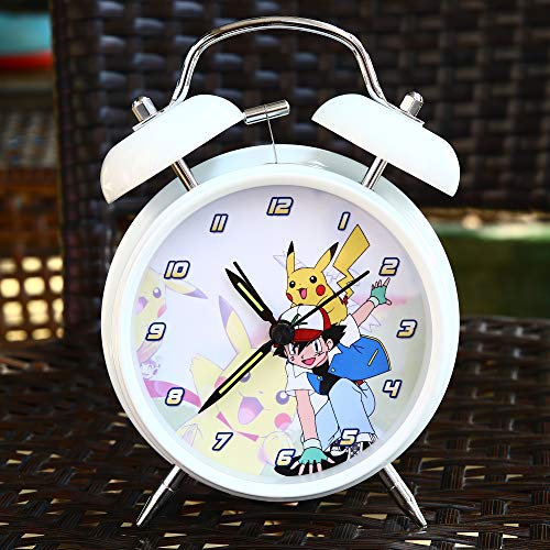 Pikachu Reloj Pikachu Reloj Pokemon Metal Dormitorio de los Niños Fuerte Perezoso Silencio Estudiante Anime