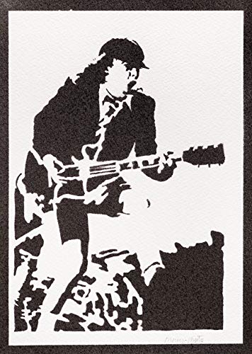 Poster Angus Young AC/DC Grafiti Hecho a Mano - Handmade Street Art - Artwork