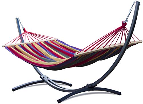Potenza Hamaca con Soporte De Jardin Exterior para 2 Personas Doble Multicolor Hamaca De Tela XXL 220x160 200kg Marco De Acero Soporte Hamaca hasta 220kg Resistente a la Intemperie y los Rayos UV Potenza Hamaca con Soporte De Jardin Exterior para 2 Personas Doble Multicolor Hamaca De Tela XXL 220x160 200kg Marco De Acero Soporte Hamaca hasta 220kg Resistente a la Intemperie y los Rayos UV