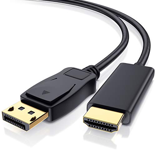Primewire - 1m - Cable 4K DisplayPort en HDMI - UHD 2160p - 3840 x 2160 a 60 Hz - Contactos Dorados – HDR - HDCP 2.3 – para conectar PC Ordenadores portátiles con monitores y Protectores - DP 1.4