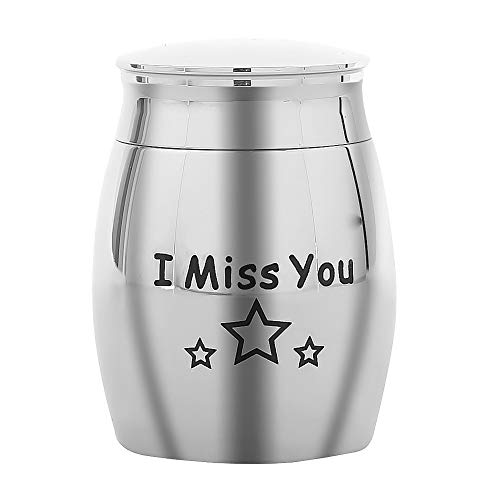 Pvnoocy Urnas de cremación, de acero inoxidable, mini urna de recuerdo para cenizas humanas, urnas funerarias para cenizas humanas de mascotas Pvnoocy Urnas de cremación, de acero inoxidable, mini urna de recuerdo para cenizas humanas, urnas funerarias para cenizas humanas de mascotas