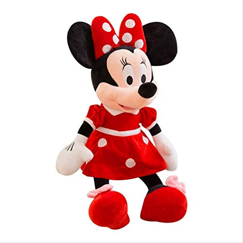 Pxjdh Lindos Peluches Rojos de Minnie Mickey Mouse de 30 cm, muñecos de Peluche Suaves, Regalos navideños para niños, Decoraciones, Juguetes creativos, Regalos de cumpleaños