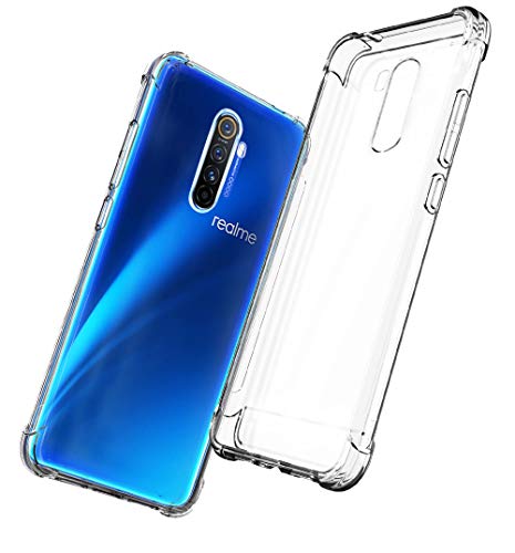 QHOHQ Funda para Realme X2 Pro, Cases Silicona Slim TPU Cuatro Esquinas Anti-caíd (Transparente)