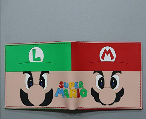 QIMA Super María Monedero Clásico Juego Super Mario Super Mario Billetera Anime Que rodea a Mario Billetera Doble Corta