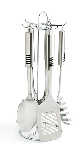 Quid Set 5 Gadgets INOX con Soporte Brassia, Acero Inoxidable, 5.36 cm