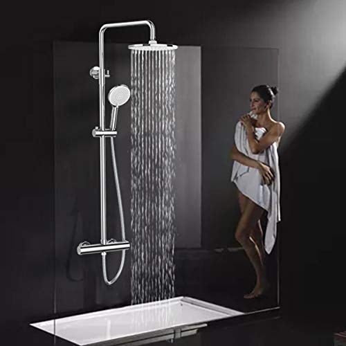 Rainsworth Columna Ducha Termostatica, Altura Ajustable Ducha Exterior y Alta Presión Alcachofa de Ducha, Grifo Termostatico Ducha, Duchas Columnas Sistema de Ducha Rainsworth Columna Ducha Termostatica, Altura Ajustable Ducha Exterior y Alta Presión Alcachofa de Ducha, Grifo Termostatico Ducha, Duchas Columnas Sistema de Ducha